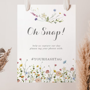 Colorful Dainty Wild Flowers Wedding Oh Snap Poster