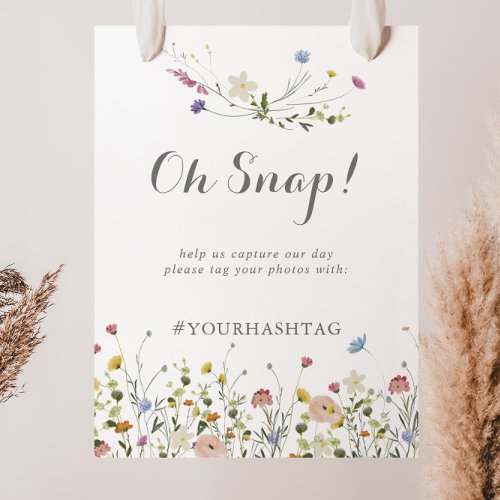 Colorful Dainty Wild Flowers Wedding Oh Snap  Poster