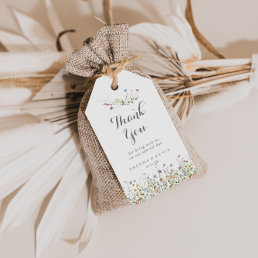 Colorful Dainty Wild Flowers Wedding Thank You Gift Tags