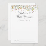 Colorful Dainty Wild Flowers Wedding Well Wishes Advice Card<br><div class="desc">This colorful dainty wild flowers wedding well wishes advice card is perfect for a rustic wedding. The design features hand-painted watercolor beautiful pink, blush, blue, navy, yellow, purple and green wild flowers. These cards are perfect for a wedding, bridal shower, baby shower, graduation party & more. Personalize the cards with...</div>