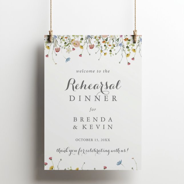 Colorful Dainty Wild Rehearsal Dinner Welcome Sign (Creator Uploaded)