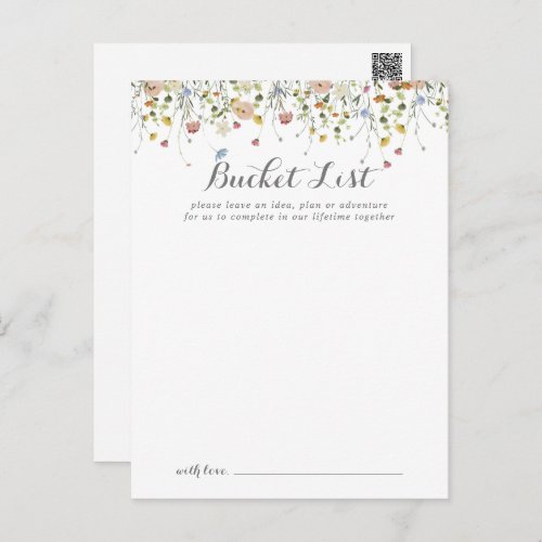 Colorful Dainty Wild Wedding Bucket List Cards