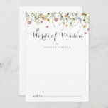 Colorful Dainty Wild Wedding Words of Wisdom Advice Card<br><div class="desc">This colorful dainty wild wedding words of wisdom advice card is perfect for a rustic wedding. The design features hand-painted watercolor beautiful pink, blush, blue, navy, yellow, purple and green wild flowers. These cards are perfect for a wedding, bridal shower, baby shower, graduation party & more. Personalize the cards with...</div>