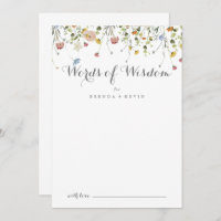Colorful Dainty Wild Wedding Words of Wisdom