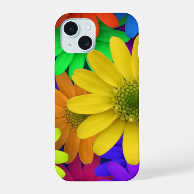 Colorful Daisies Background Iphone Case (Back)