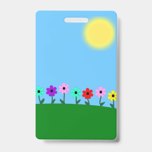 Colorful Daisies Badge (Front)