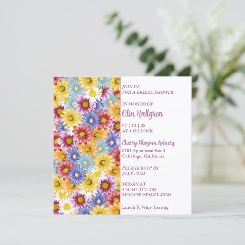 Colorful Daisies Bridal Shower Invitation