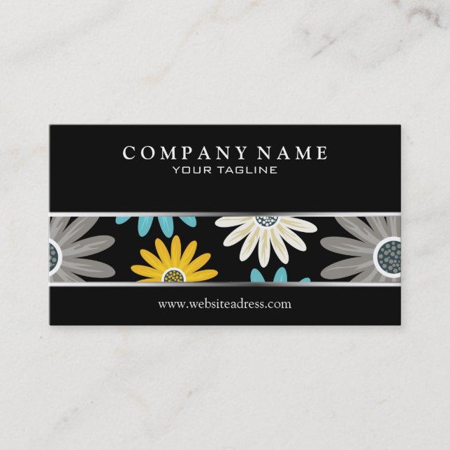 Colorful Daisies Business Card (Front)