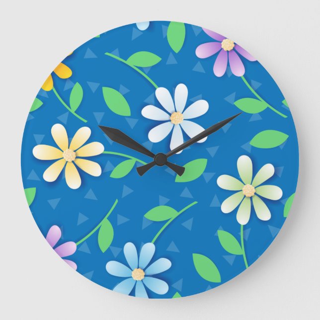 Colorful daisies, clock (Front)