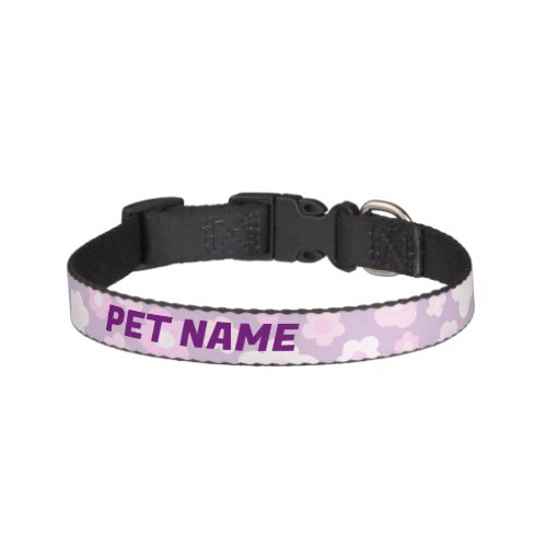 Colorful Daisies Customized Cat Dog Pet Name Pet Collar