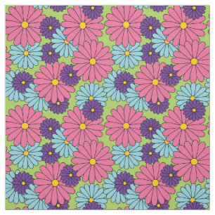 Colorful Daisies Fabric