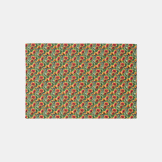 Colorful Daisies Flower Pattern Nature Rug