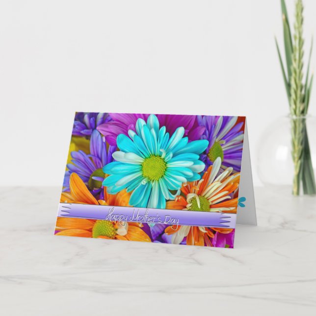 Colorful Daisies for Mom Card (Front)