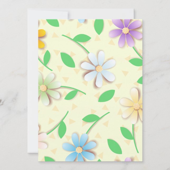 Colorful daisies, invitation (Front)