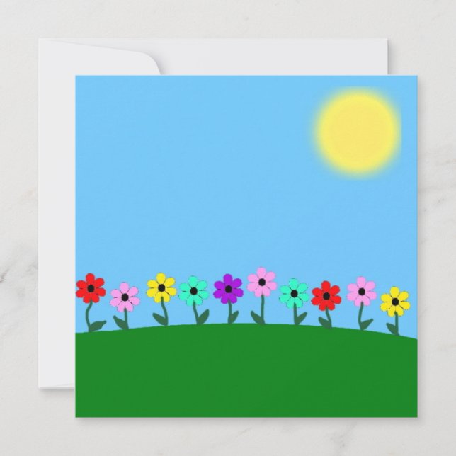 Colorful Daisies Invitation (Front)