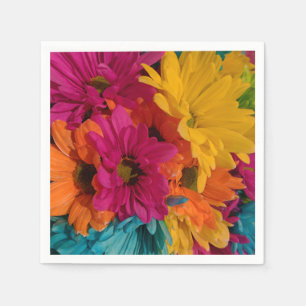 Colorful daisies napkins