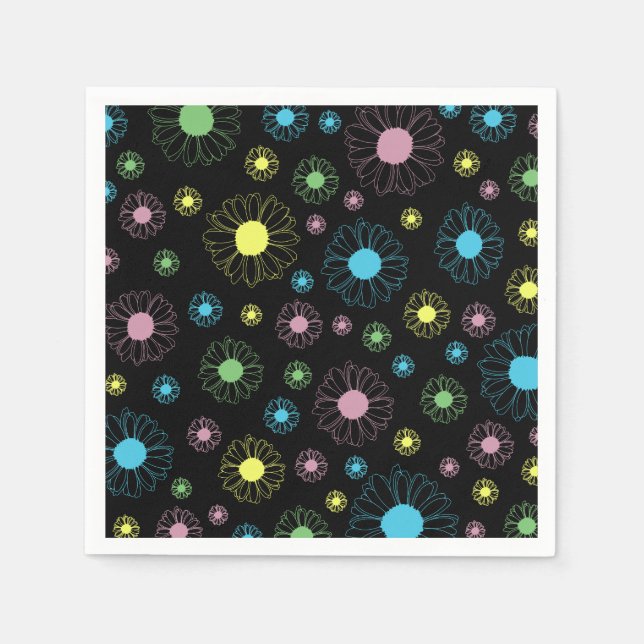 Colorful Daisies Paper Napkin (Front)