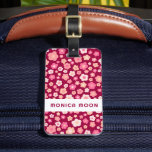 Colorful Daisies Pattern Cute Bold Pink CUSTOM  Luggage Tag<br><div class="desc">Change the text,  font,  and colors to make it your own. Hand drawn by me for you. Check my shop for more luggage tags or let me know if you'd like something custom!</div>