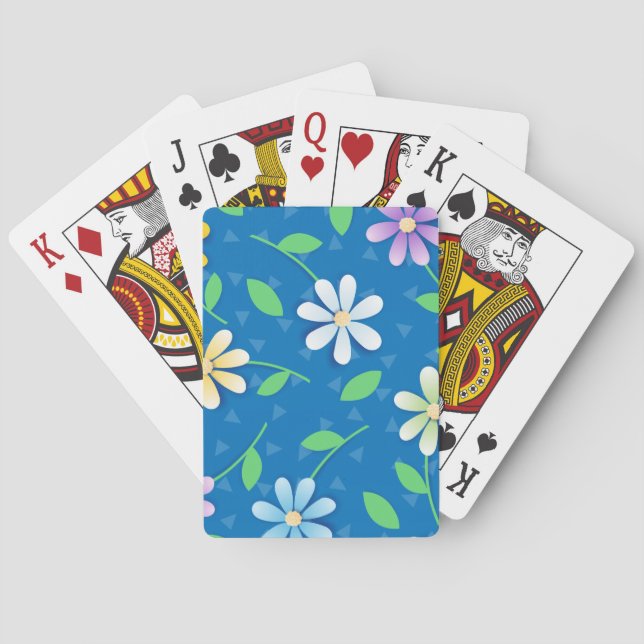 Colorful daisies poker cards (Back)