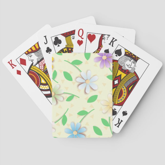 Colorful daisies poker cards (Back)