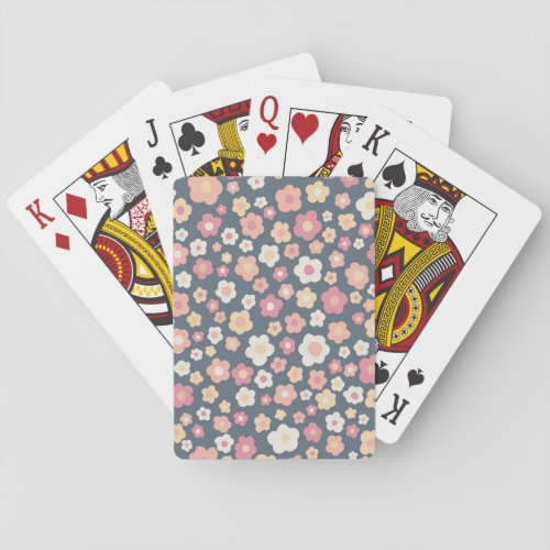 Colorful Daisies Retro Floral Pattern Cute Pastel Playing Cards