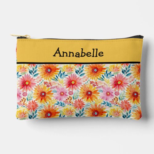 Colorful Daisies Small Accessory Pouch 