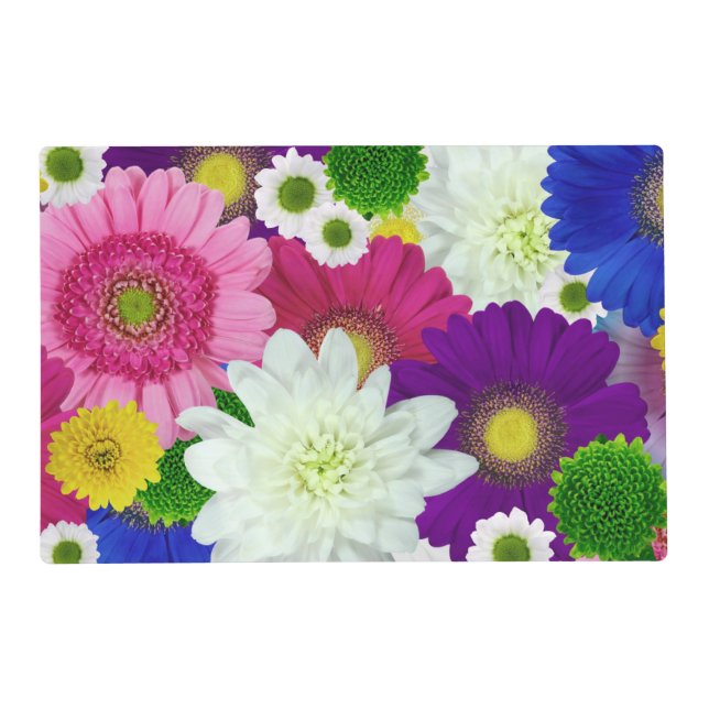 Colorful Daisies, summer blooms, Placemat (Front)