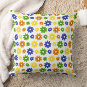 Colorful Daisies Throw Pillow