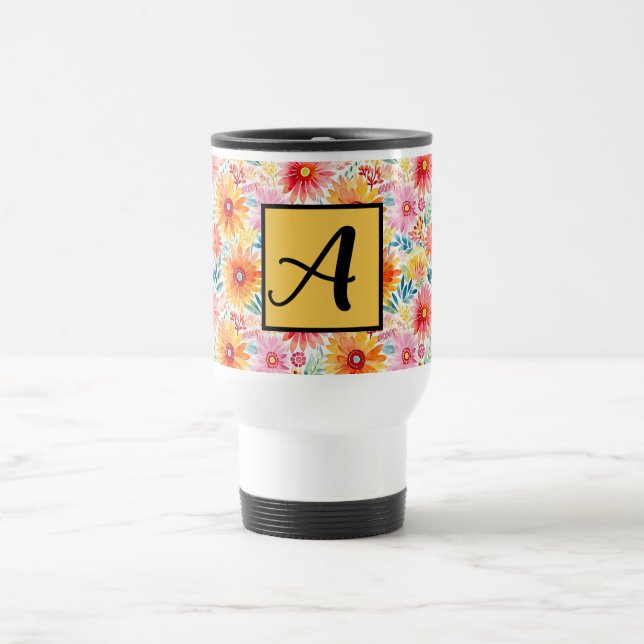 Colorful Daisies Travel Mug (Center)