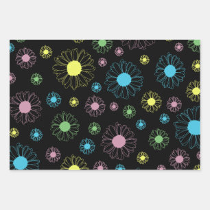 Colorful Daisies Wrapping Paper Sheets
