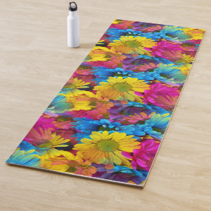 Colorful Daisies Yoga Mat