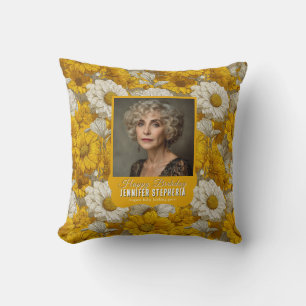 Colorful Daisy 50Th Birthday Present For Daughter Throw Pillow