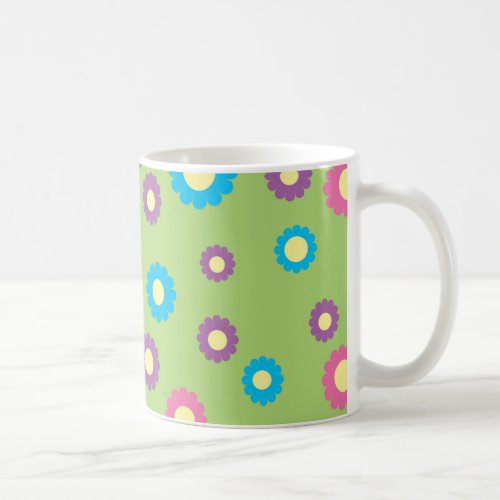 Colorful daisy art pattern coffee mug