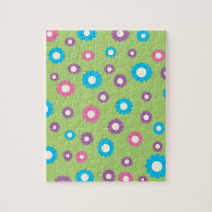 Colorful daisy art pattern jigsaw puzzle