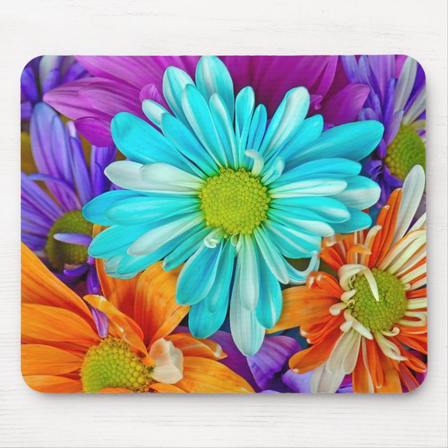 Colorful Daisy Bouquet Mouse Pad (Front)