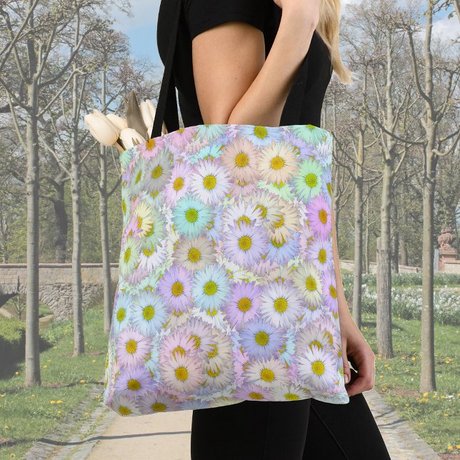 Colorful daisy bouquet - pastel tote bag (Creator Uploaded)