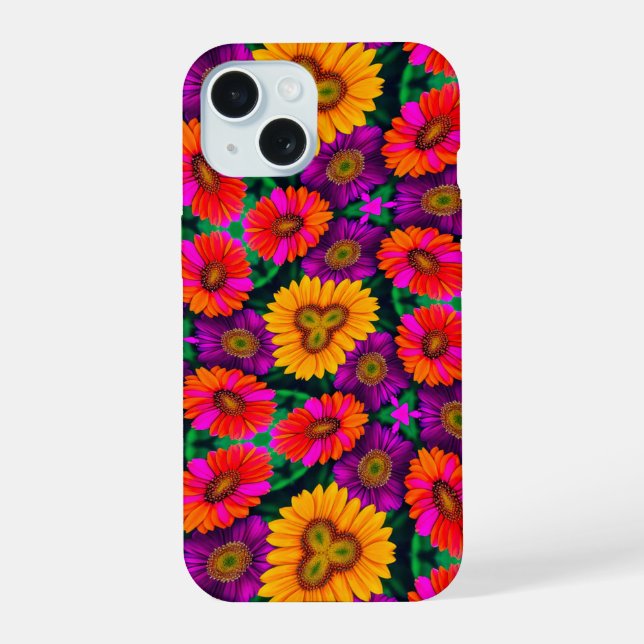 Colorful Daisy Bouquet Pattern Iphone Case (Back)