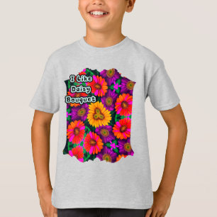 Colorful Daisy Bouquet Pattern T-Shirt