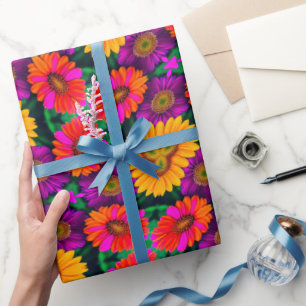 Colorful Daisy Bouquet Pattern Wrapping Paper