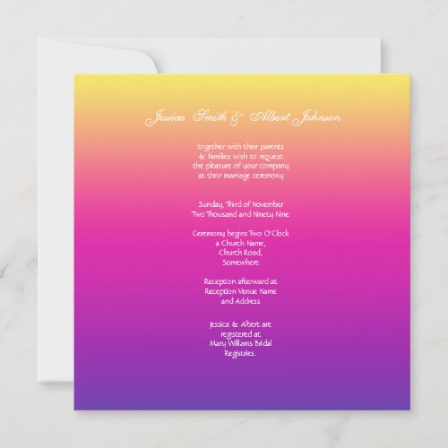 Colorful Daisy Bouquet  Wedding Invitation