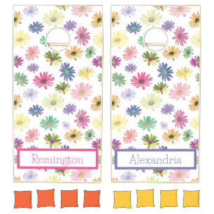Colorful Daisy Cornhole Set