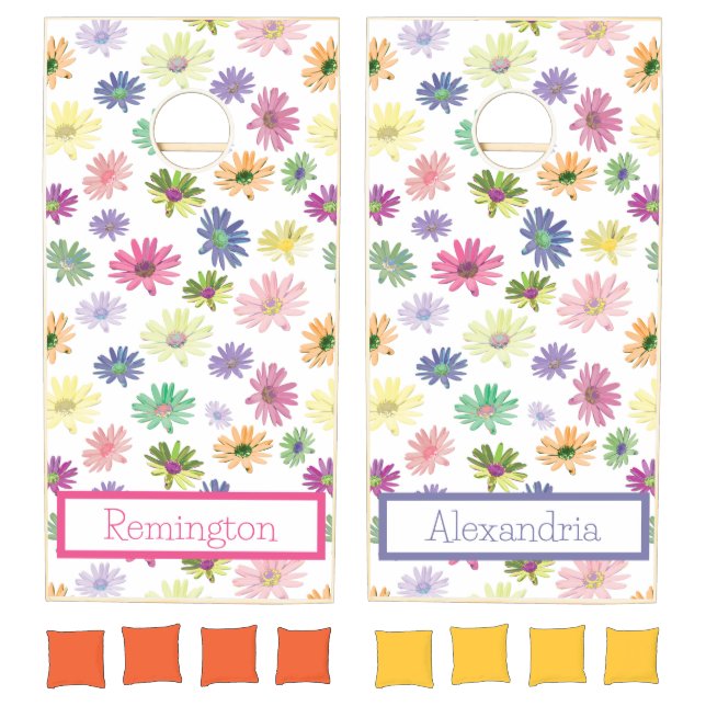 Colorful Daisy Cornhole Set (Set)