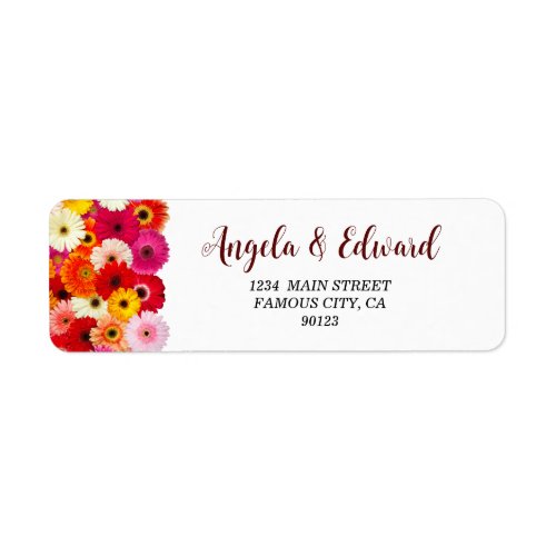 Colorful Daisy Florals Address Label