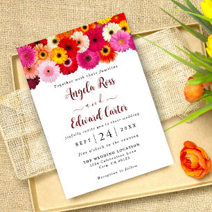 Colorful Daisy Florals Wedding Invitation