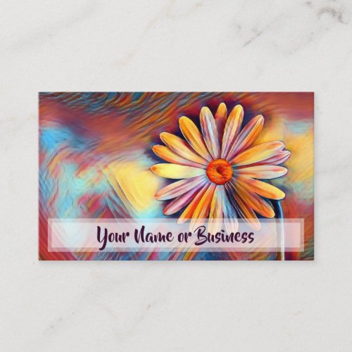 Colorful Daisy Flower Boho Business Card