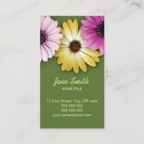Colorful Daisies business card