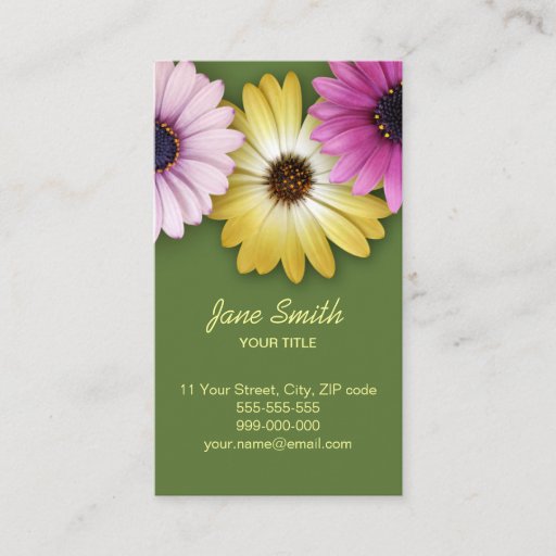Customizable Colorful Daisies business card
