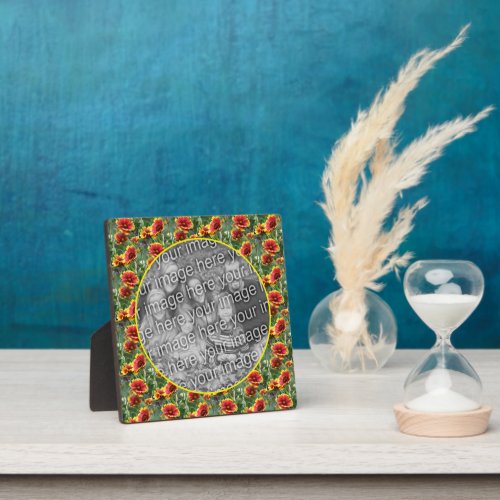 Colorful Daisy Flowers Add Your Own Photo Plaque
