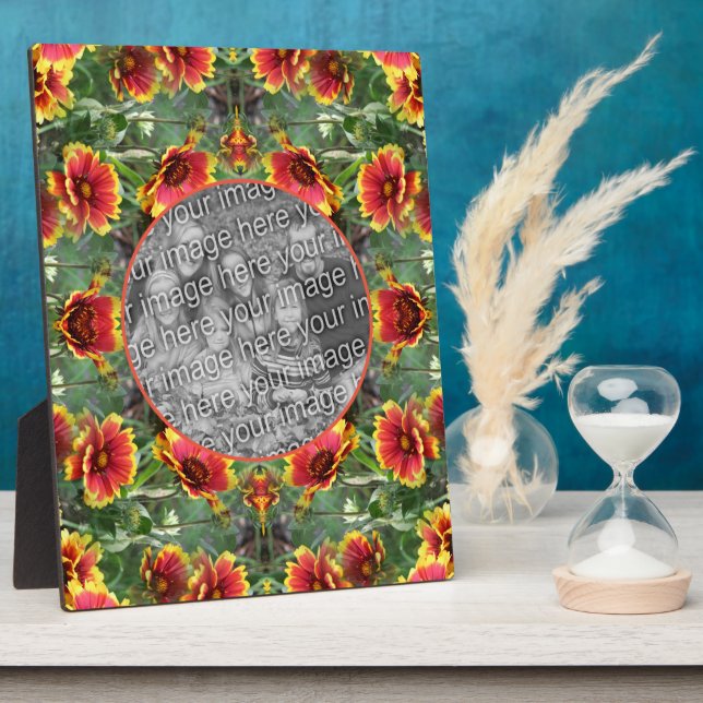 Colorful Daisy Flowers Create Your Own Photo Plaque (Side)