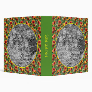 Colorful Daisy Flowers Frame Create Your Own Photo 3 Ring Binder